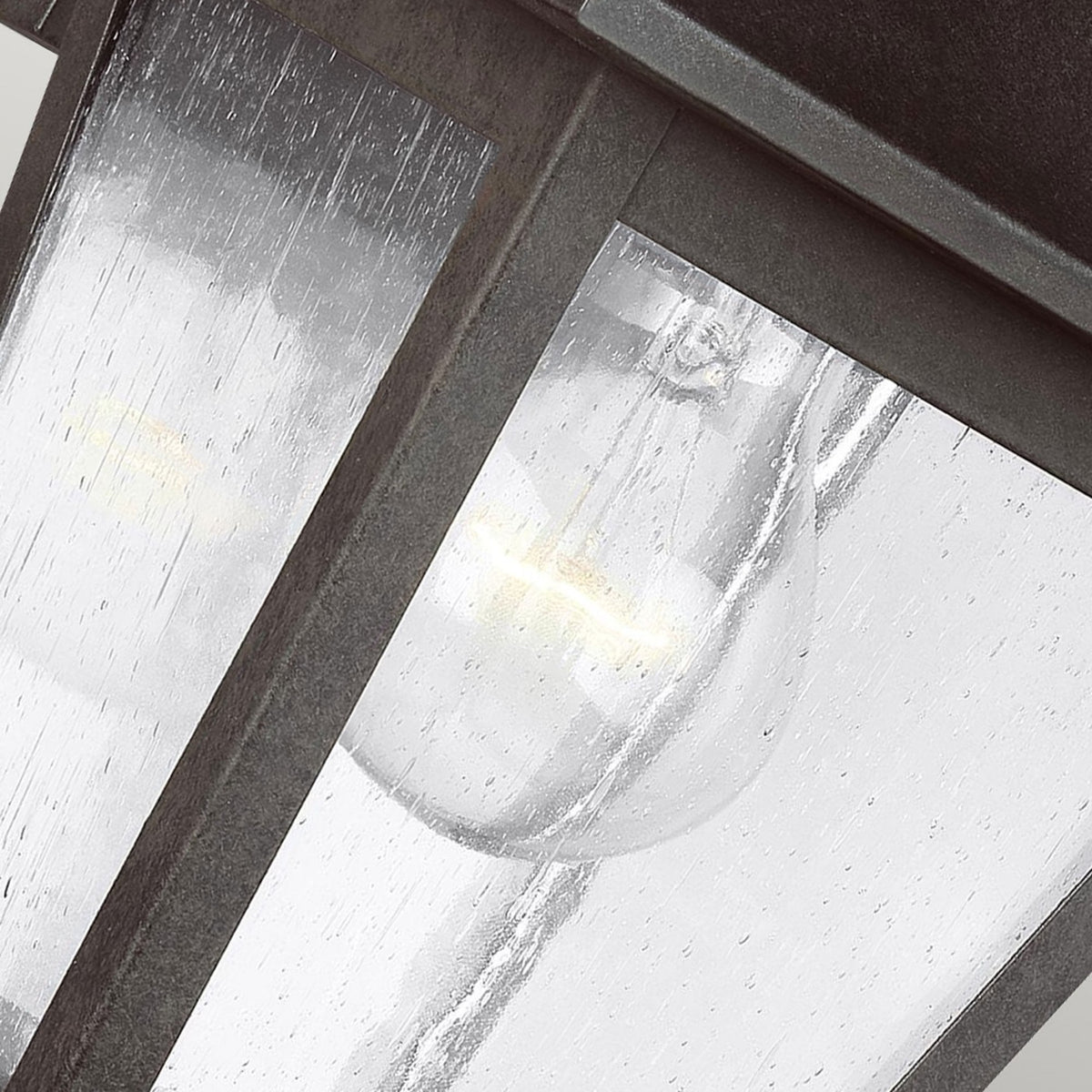 Galena 1 Light Small Wall Lantern in Sable Finish with Seeded Glass Panes