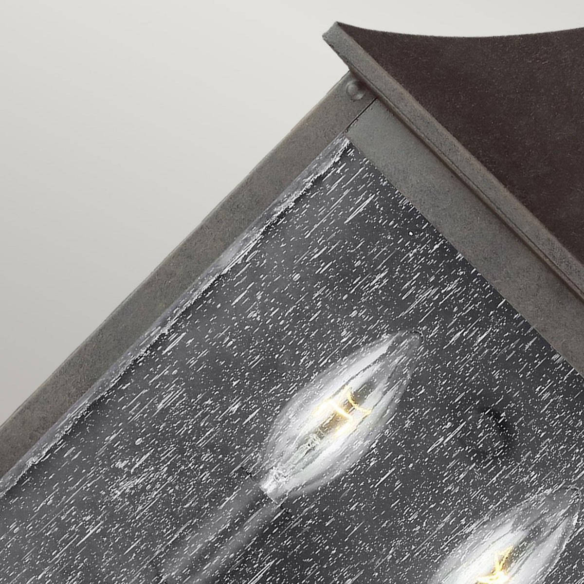 Galena 2 Light Half Wall Lantern in Sable Finish with Seeded Glass Panes