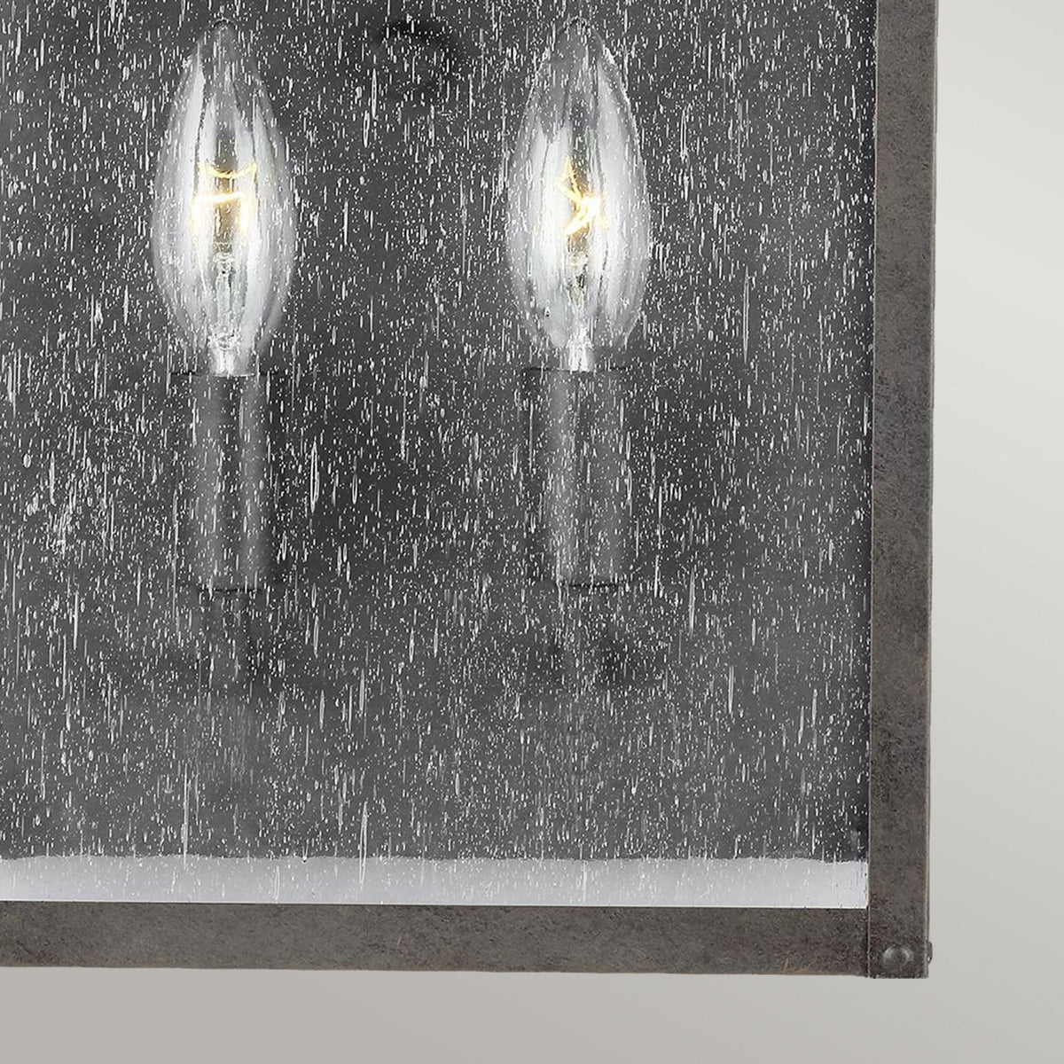 Galena 2 Light Half Wall Lantern in Sable Finish with Seeded Glass Panes