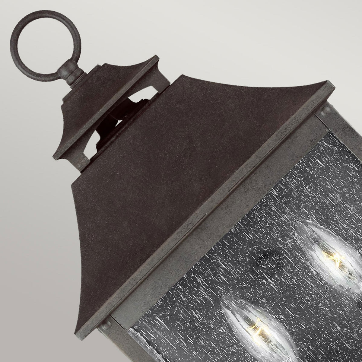 Galena 2 Light Half Wall Lantern in Sable Finish with Seeded Glass Panes