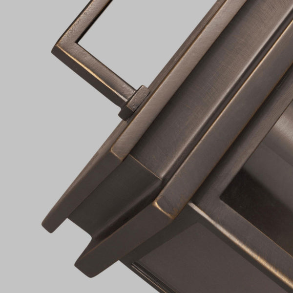 Glenview Small Wall Lantern in Antique Bronze with Clear Glass Panes