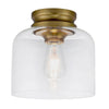Hounslow Flush Ceiling Light in Burnished Brass with Clear Glass