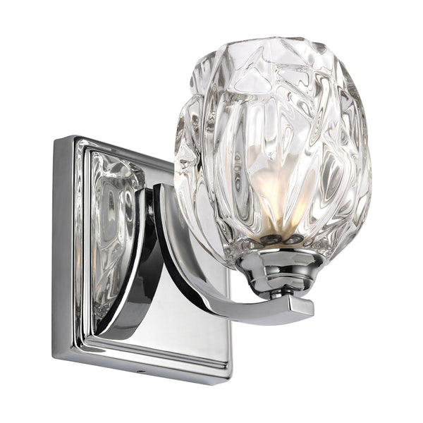 Kalli IP44 Wall Light in Polished Chrome & Clear Pressed Crystal Shade