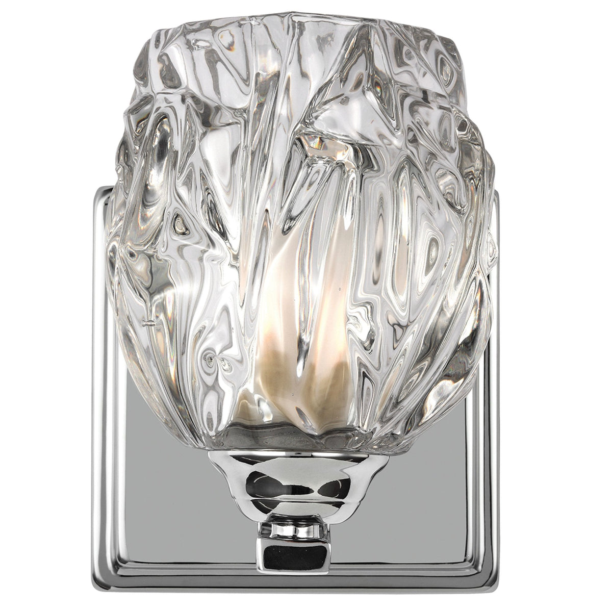 Kalli IP44 Wall Light in Polished Chrome & Clear Pressed Crystal Shade