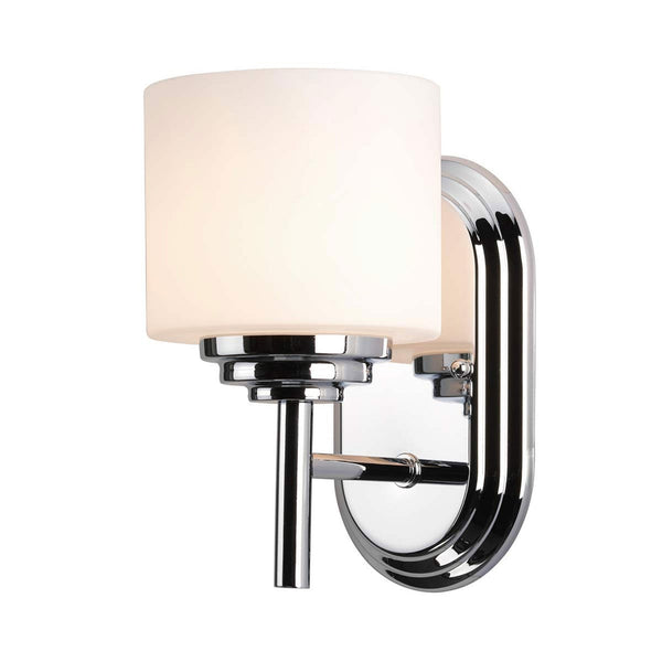 Malibu IP44 Wall Light in Polished Chrome & Opal Etched Glass