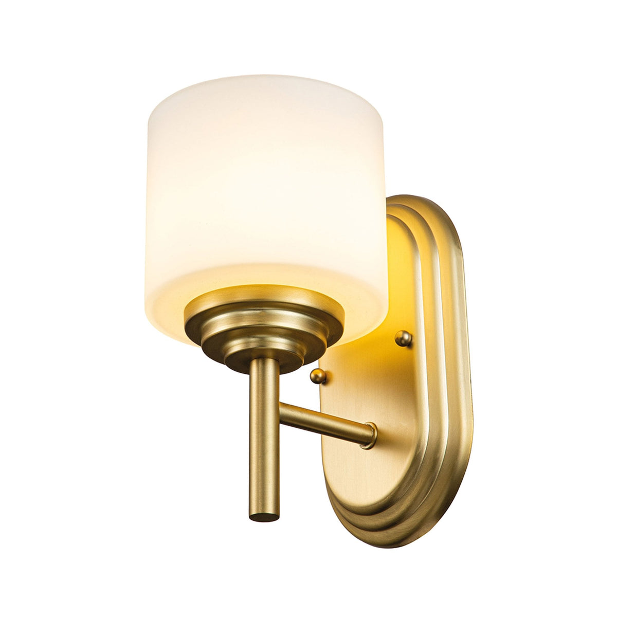 Malibu IP44 Wall Light in Brushed Brass & Opal Etched Glass