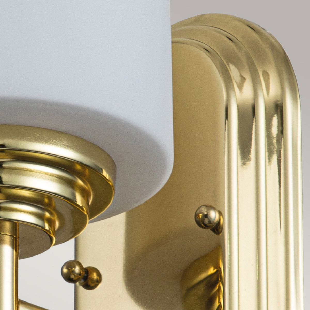 Malibu IP44 Wall Light in Polished Brass & Opal Etched Glass