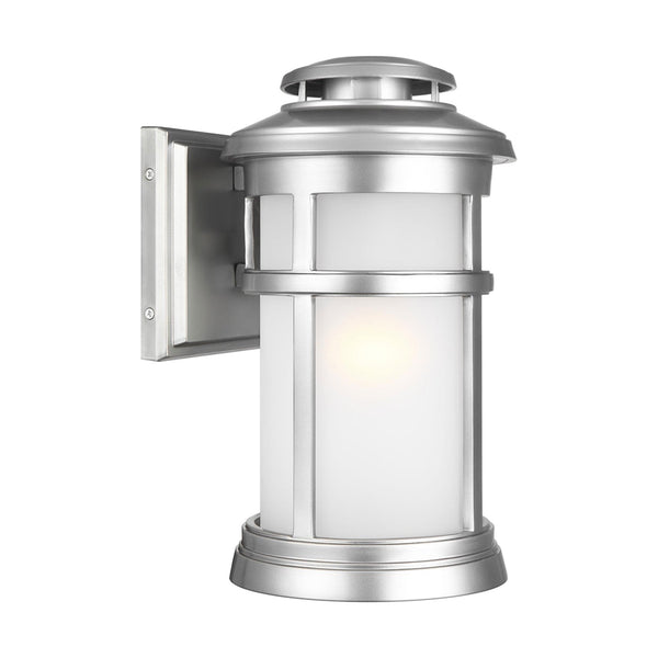 Newport IP44 Coastal Medium Wall Lantern in Painted Brushed Steel with Opal Glass