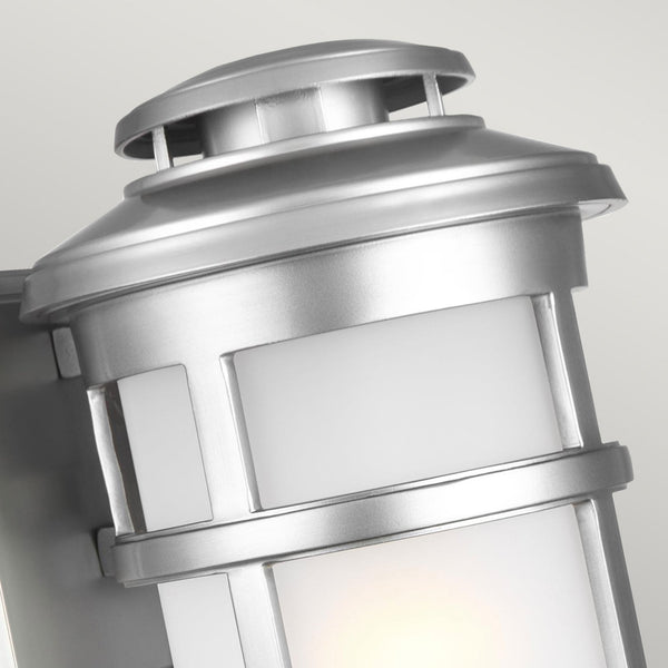 Newport IP44 Coastal Medium Wall Lantern in Painted Brushed Steel with Opal Glass