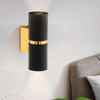 Passa Up & Down Wall Light in Black with Gold Detailing