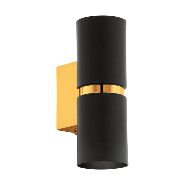 Passa Up & Down Wall Light in Black with Gold Detailing