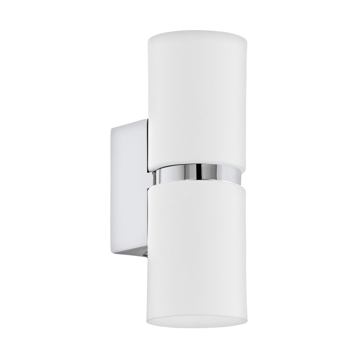 Passa Up & Down Wall Light in White with Chrome Detailing