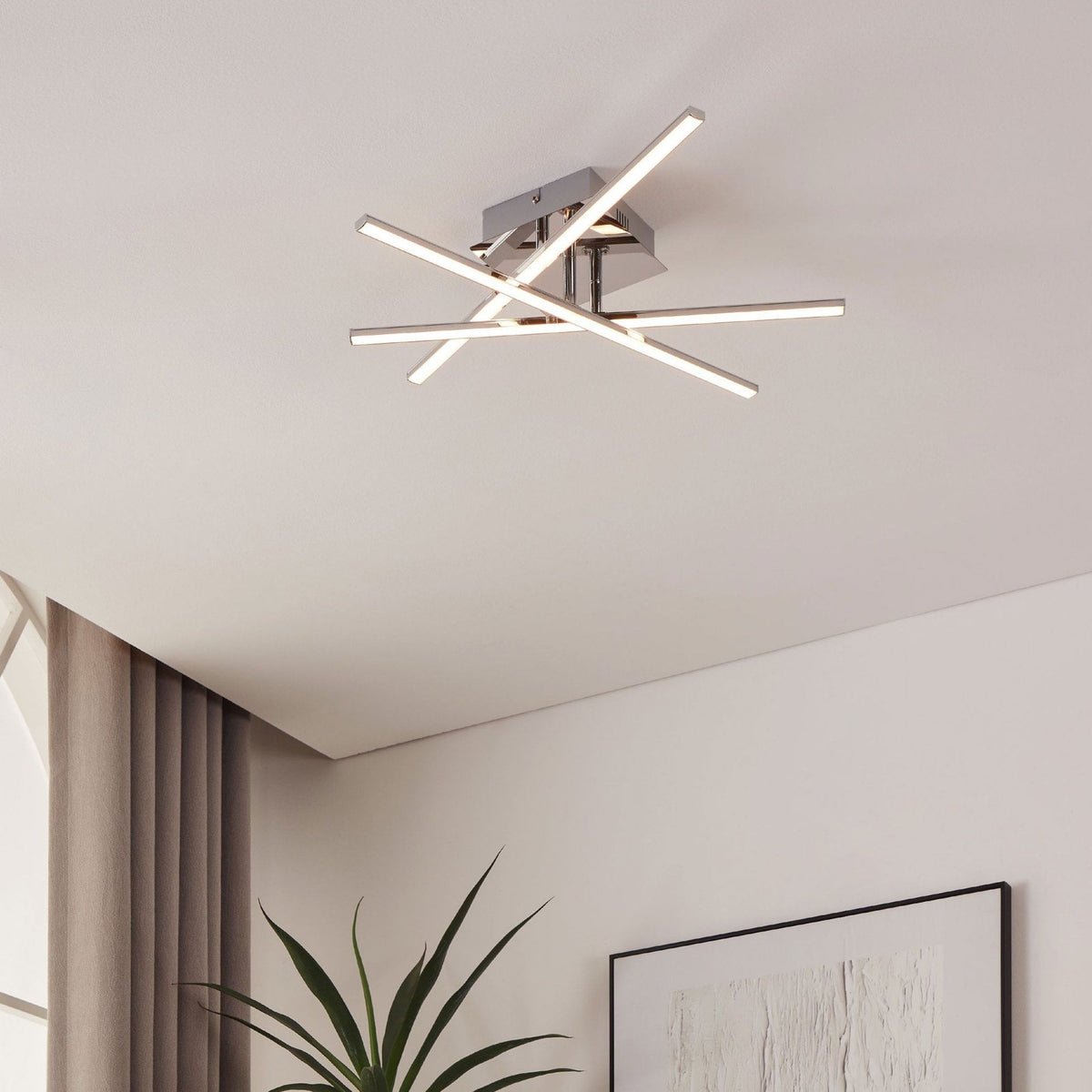 Lasana 1 Adjustable LED Arms Ceiling or Wall Light in Chrome