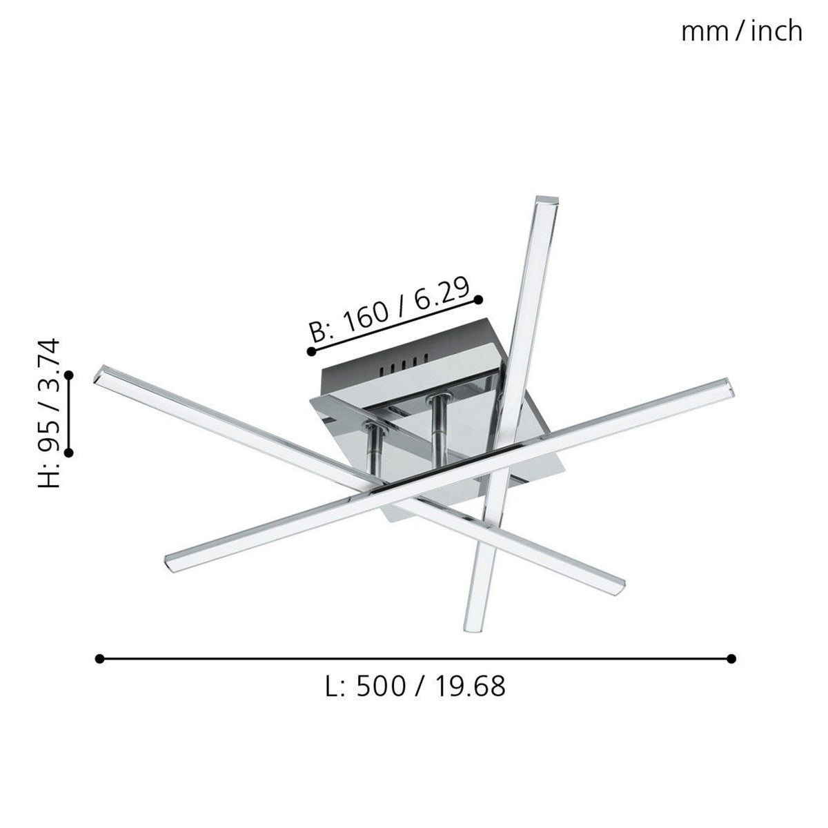 Lasana 1 Adjustable LED Arms Ceiling or Wall Light in Chrome