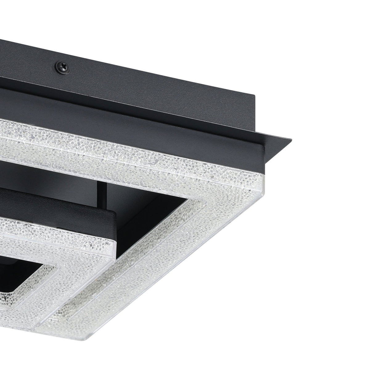 Fradelo Double Square LED Black & Crystal Ceiling or Wall Light