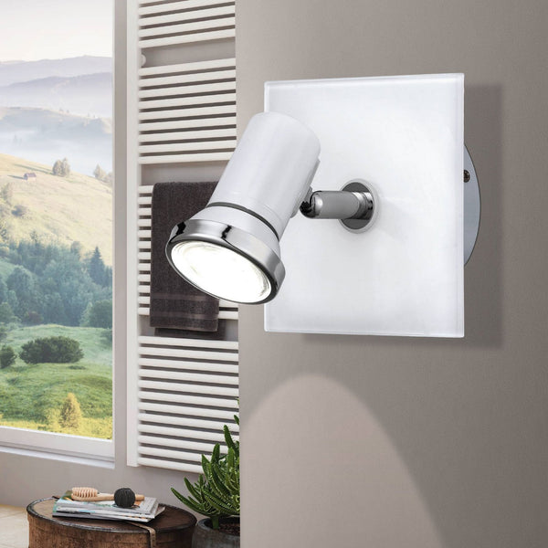 Tamara IP44 Single Spot Adjustable Spotlight in White