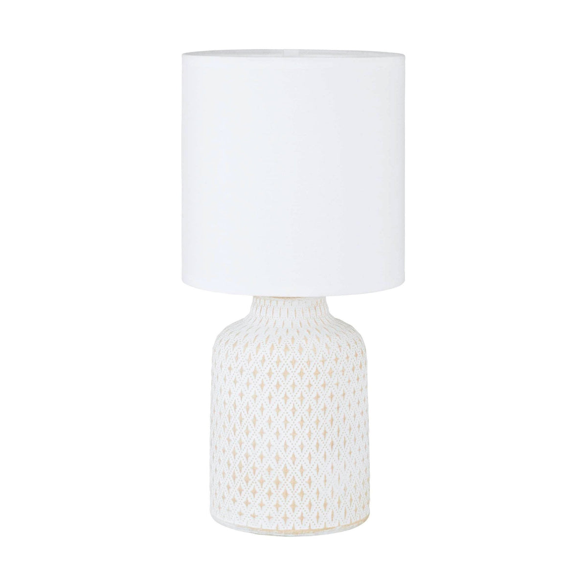 Bellariva Ceramic Table Lamp in Cream White with White Shade