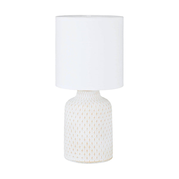 Bellariva Ceramic Table Lamp in Cream White with White Shade