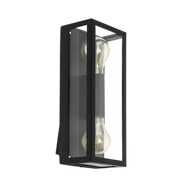 Alamonte 1 IP44 Twin Lamp Outdoor Wall Light in Black