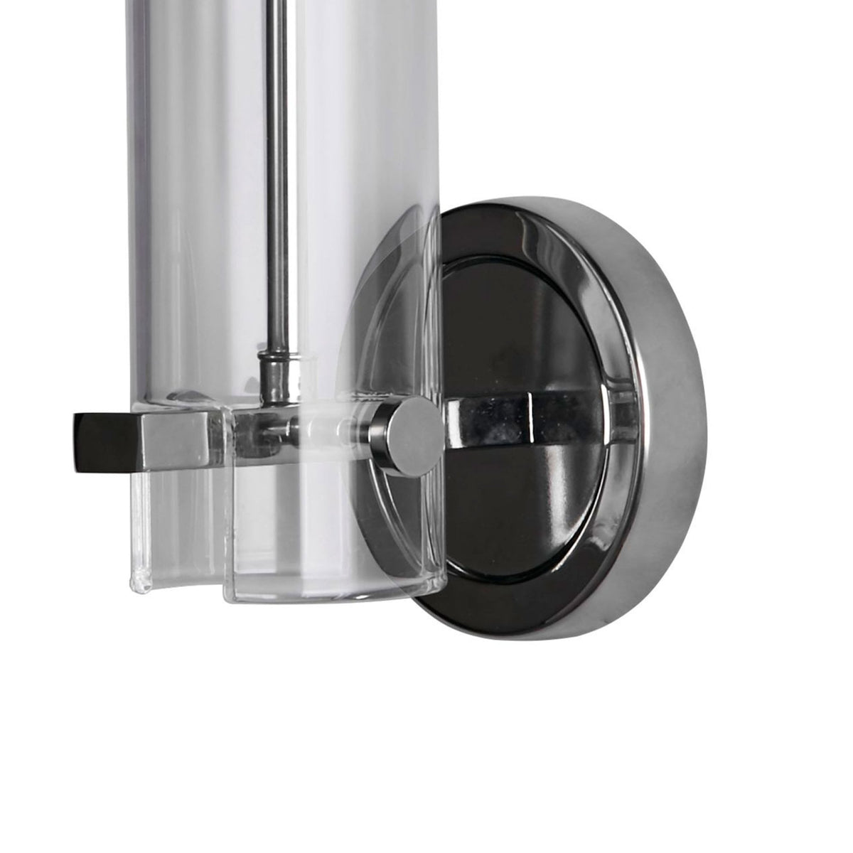 Scope IP44 Bathroom Wall Light In Polished Chrome With Etched Glass Shade