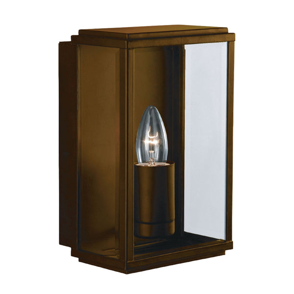Box Outdoor Wall Lantern In Rustic Brown