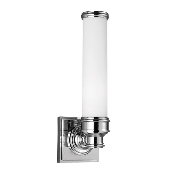 Payne IP44 Wall Light in Polished Chrome & White Opal Glass Diffuser