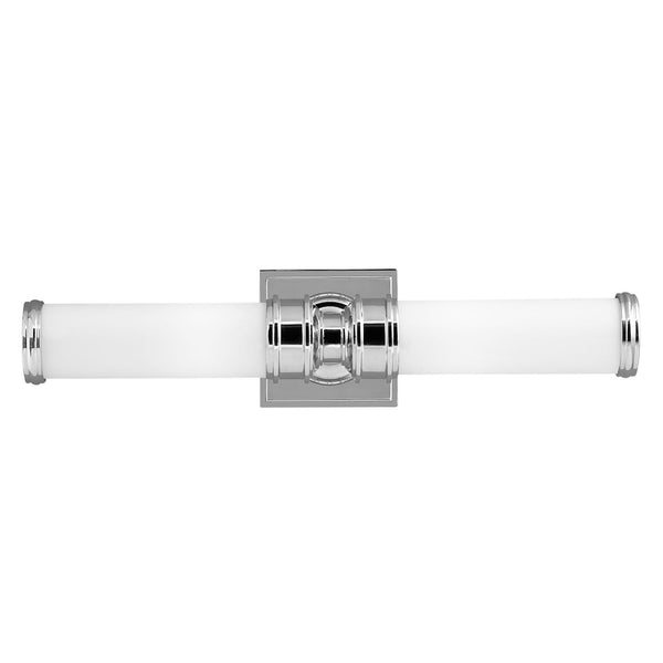 Payne IP44 Twin Wall Light in Polished Chrome & White Opal Glass Diffusers