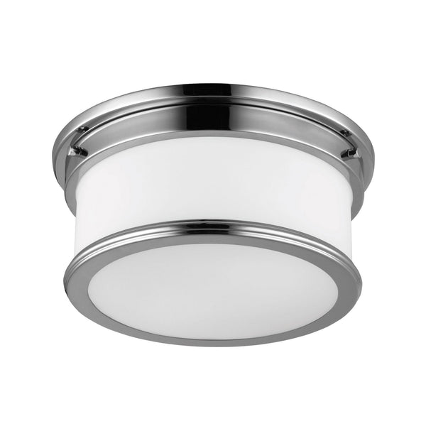 Payne IP44 Flush Ceiling Light in Polished Chrome & White Opal Glass Diffusers