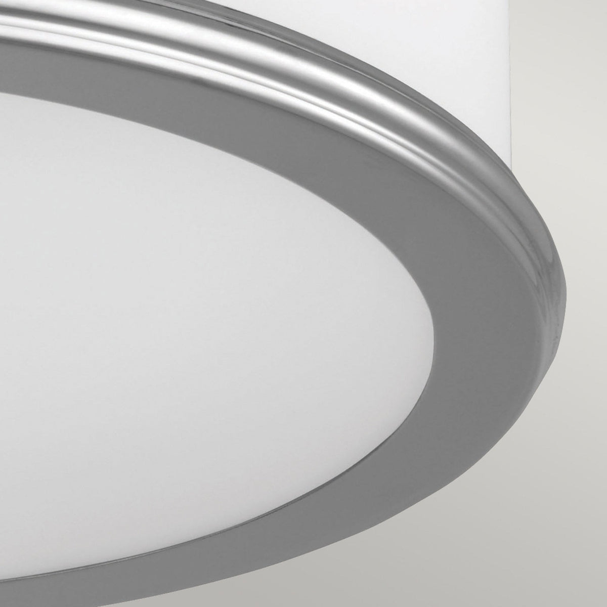 Payne IP44 Flush Ceiling Light in Polished Chrome & White Opal Glass Diffusers