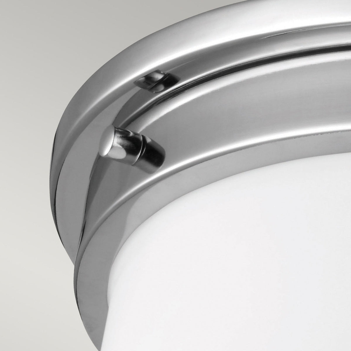 Payne IP44 Flush Ceiling Light in Polished Chrome & White Opal Glass Diffusers