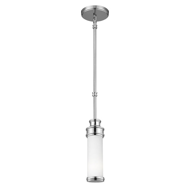Payne IP44 Mini Pendant in Polished Chrome & White Opal Glass Diffuser