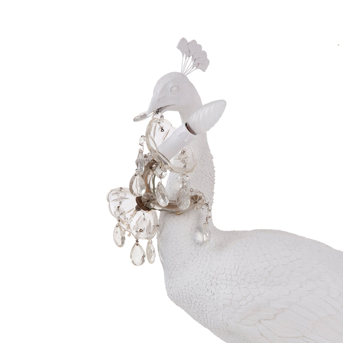 Peacock Lamp in White