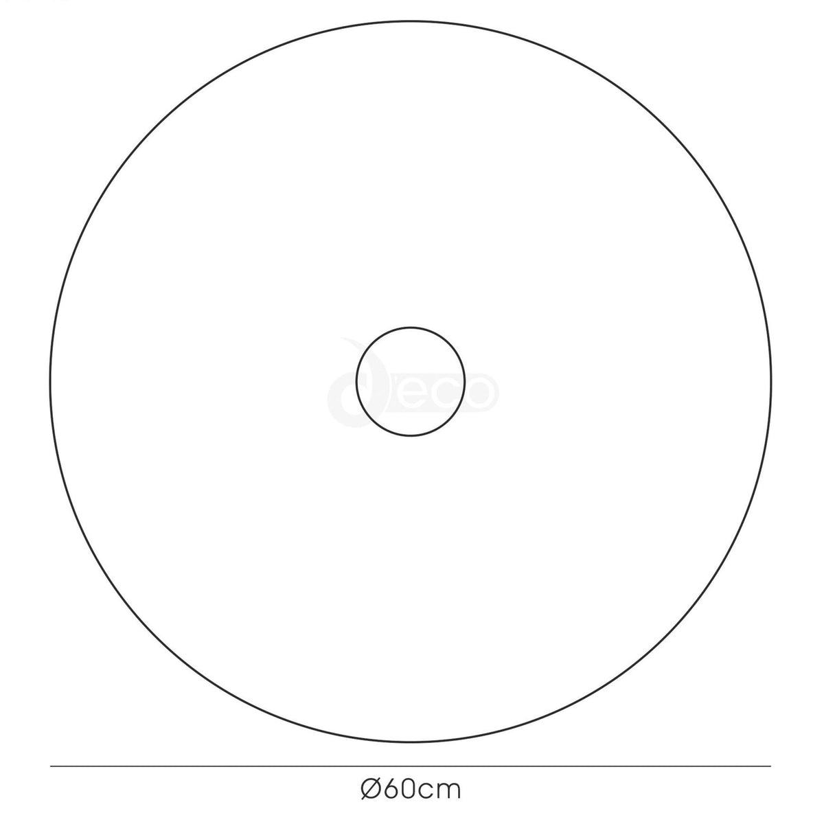 Universal 60cm Frosted Acrylic Diffuser Disk In White With Antique Brass Detail