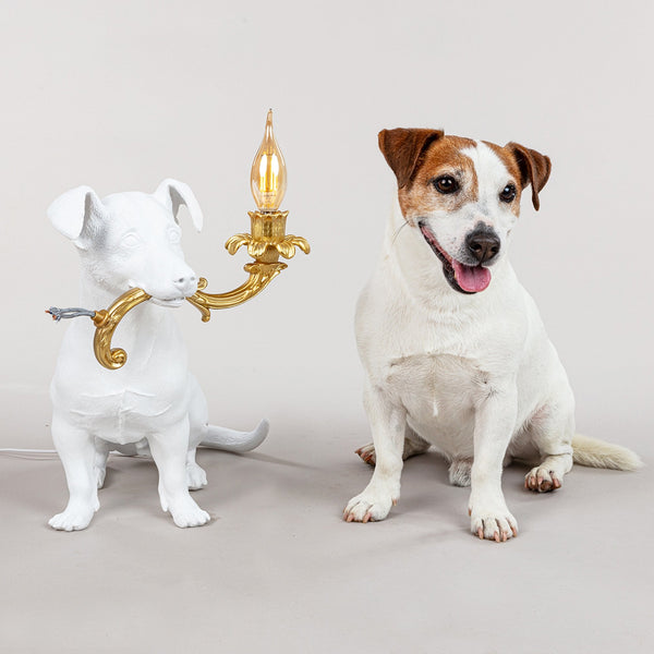 Rio Dog Lamp In White