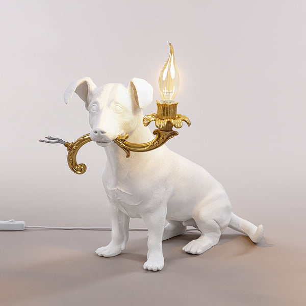Rio Dog Lamp In White