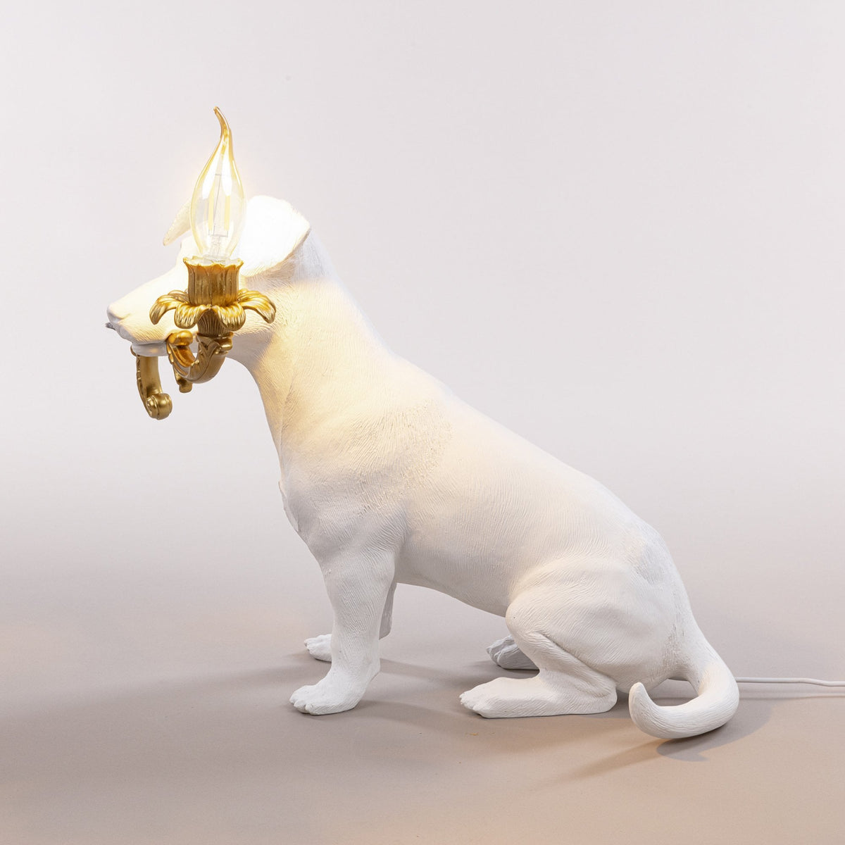Rio Dog Lamp In White
