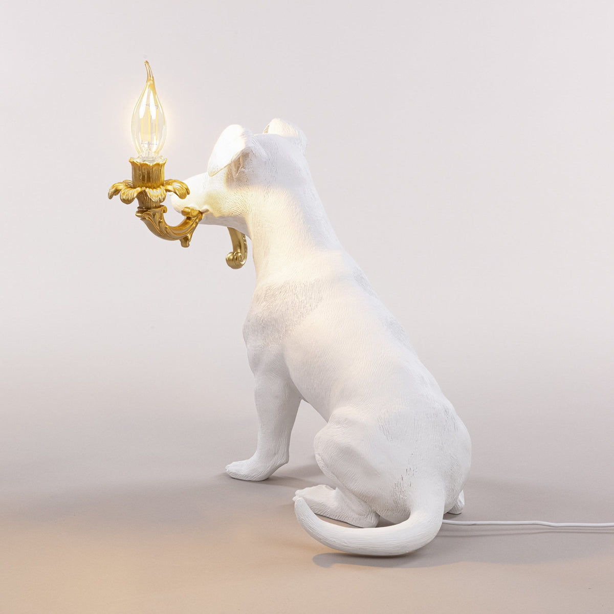 Rio Dog Lamp In White