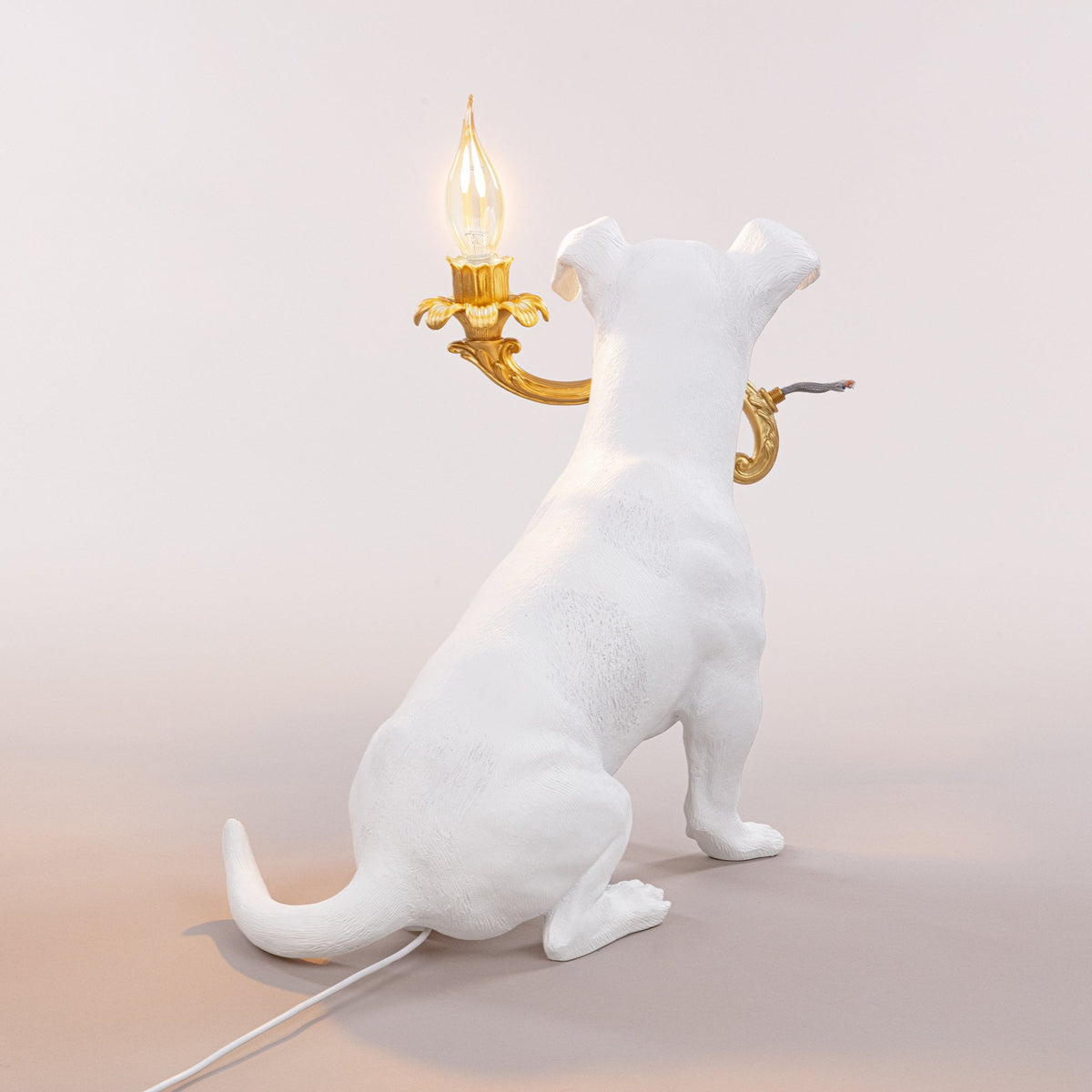 Rio Dog Lamp In White