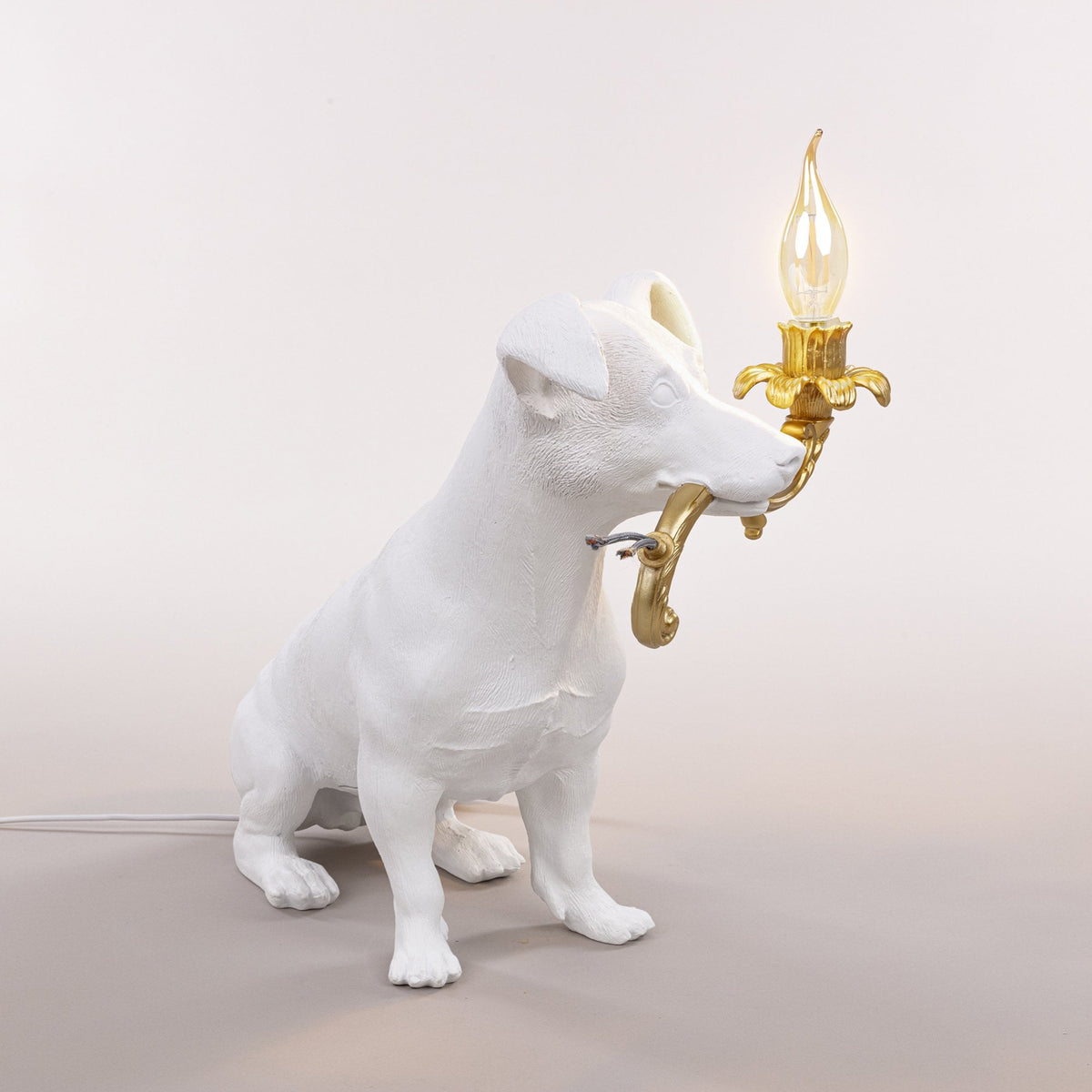 Rio Dog Lamp In White