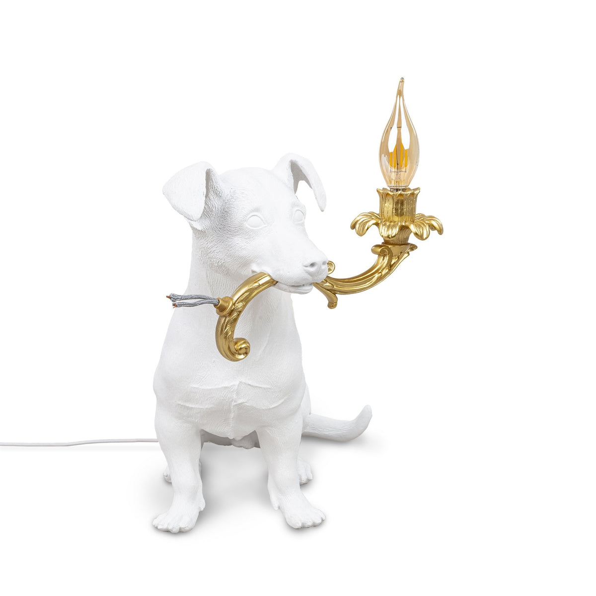 Rio Dog Lamp In White