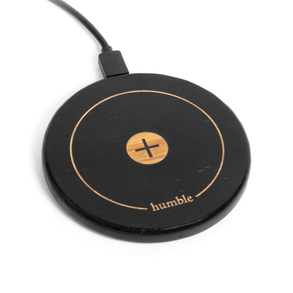 Single Qi Wireless Charger For Humble Rechargeable Lamps In Bamboo