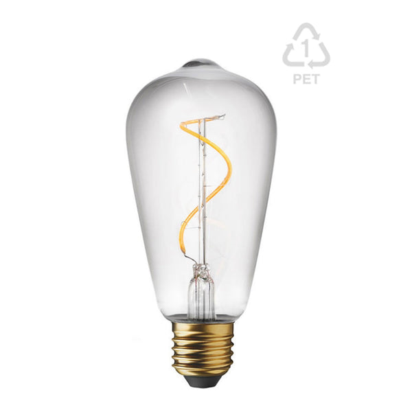 Replacement Clear Plastic Dimmable Warm White Low Voltage E27 Pear Shaped LED 1W 2200K 43lm