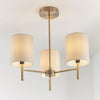 Brio Three Light Semi Flush Ceiling Light in Antique Brass