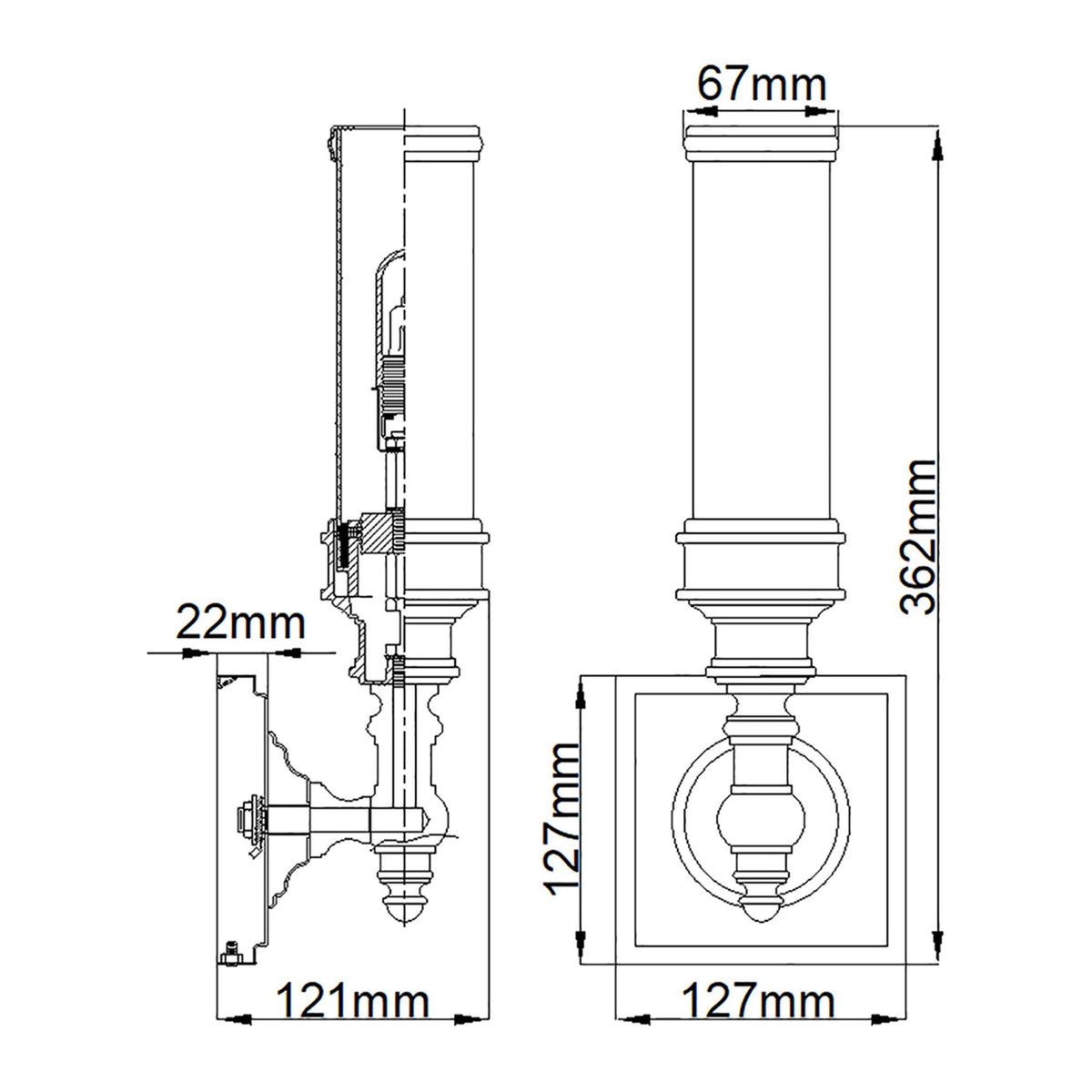 Payne Ornate IP44 Wall Light in Polished Chrome & White Opal Glass Diffuser