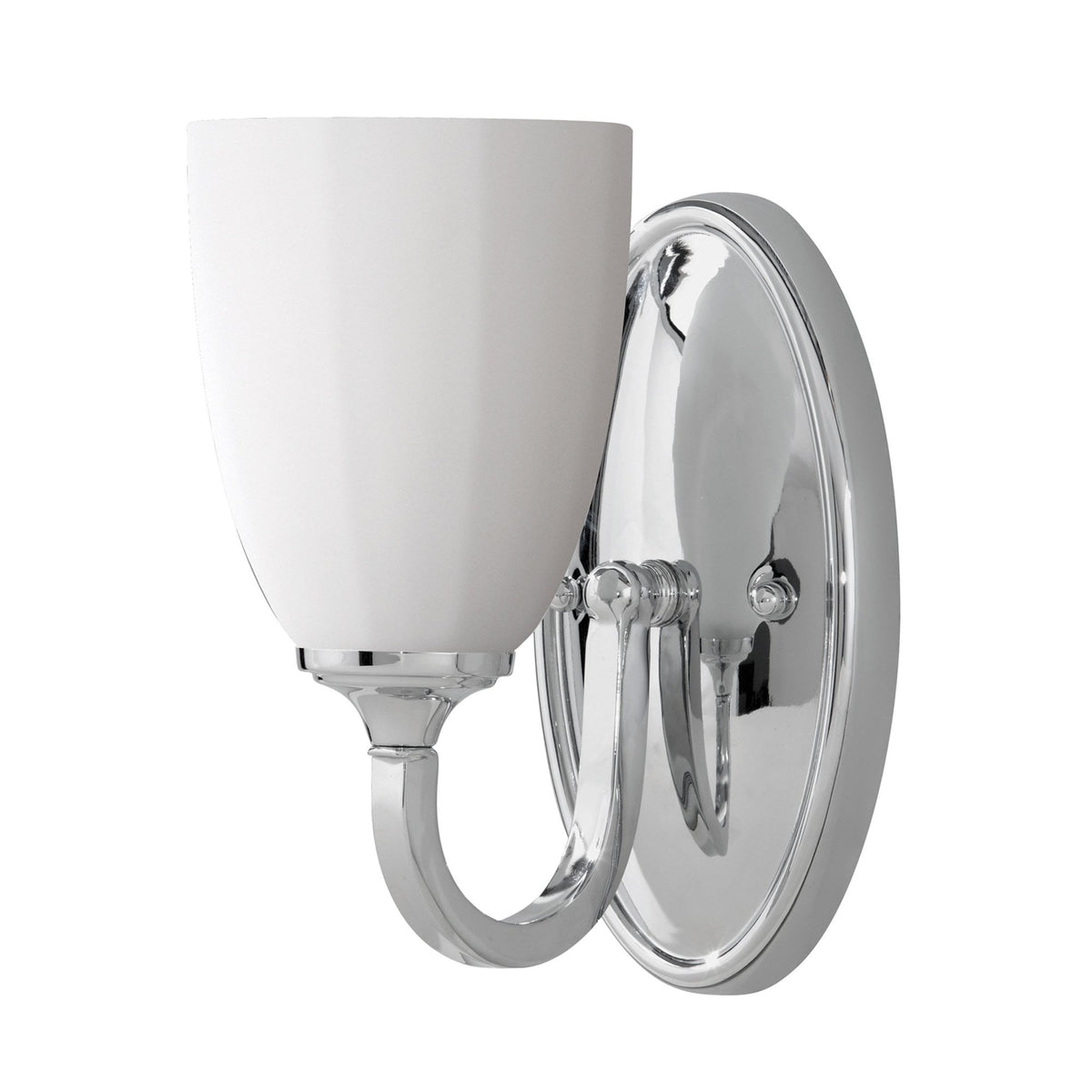 Perry IP44 Wall Light in Polished Chrome & Opal Etched Glass Drum Shades