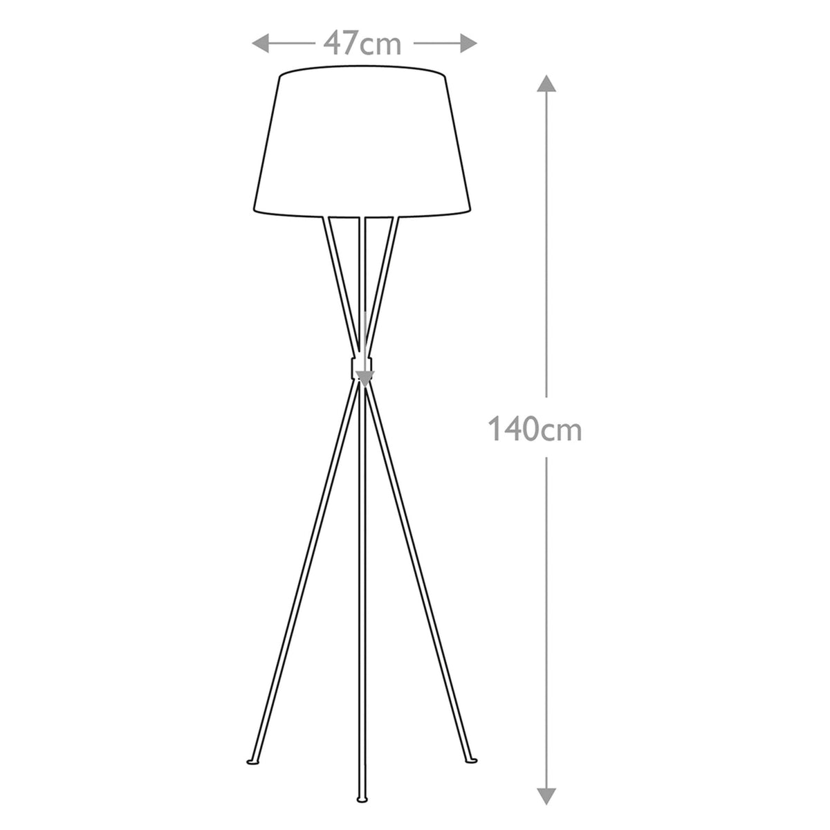 Penny Tripod Floor Lamp in Polished Nickel & White Linen Shade