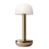 The Two IP65 LED Rechargeable Portable Table Lamp In Gold With Frosted Glass Shade