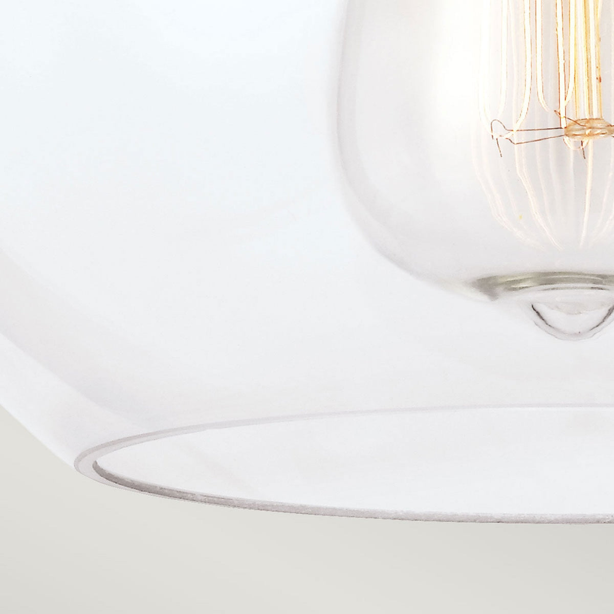 Tabby Flush Ceiling Light in Polished Nickel and Clear Glass Shade