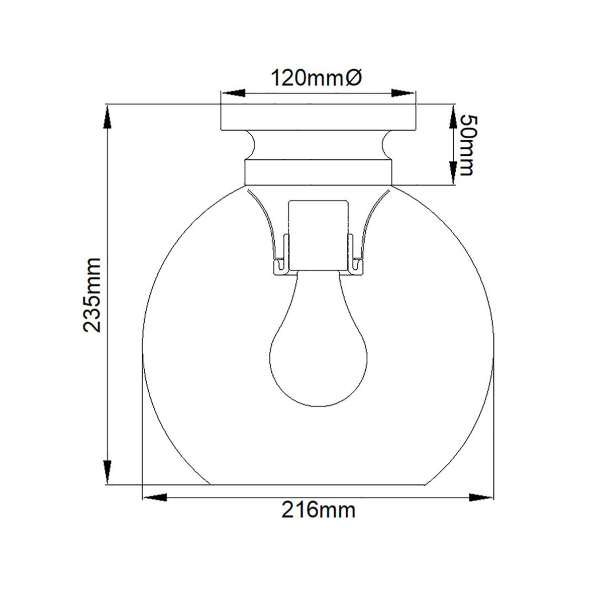Tabby Flush Ceiling Light in Polished Nickel and Clear Glass Shade