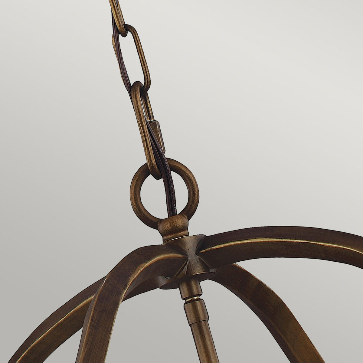 Yarmouth Six Lamp Pendant in Painted Aged Brass